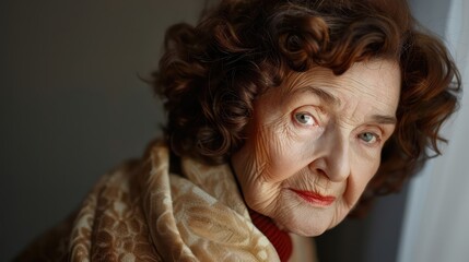 Sophisticated Age: an older brunette supermodel with exquisite skin, embodying elegance and poise.