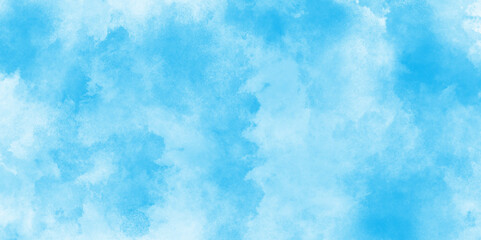 The sky blue texture clouds, blue watercolor paper texture background, Soft and cloudy blue sky Watercolor background texture, cloudy and soft sky blue blurred and grainy Blue powder explosion.