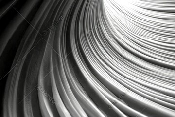 Obraz premium Abstract Black and White Curving Lines Tunnel