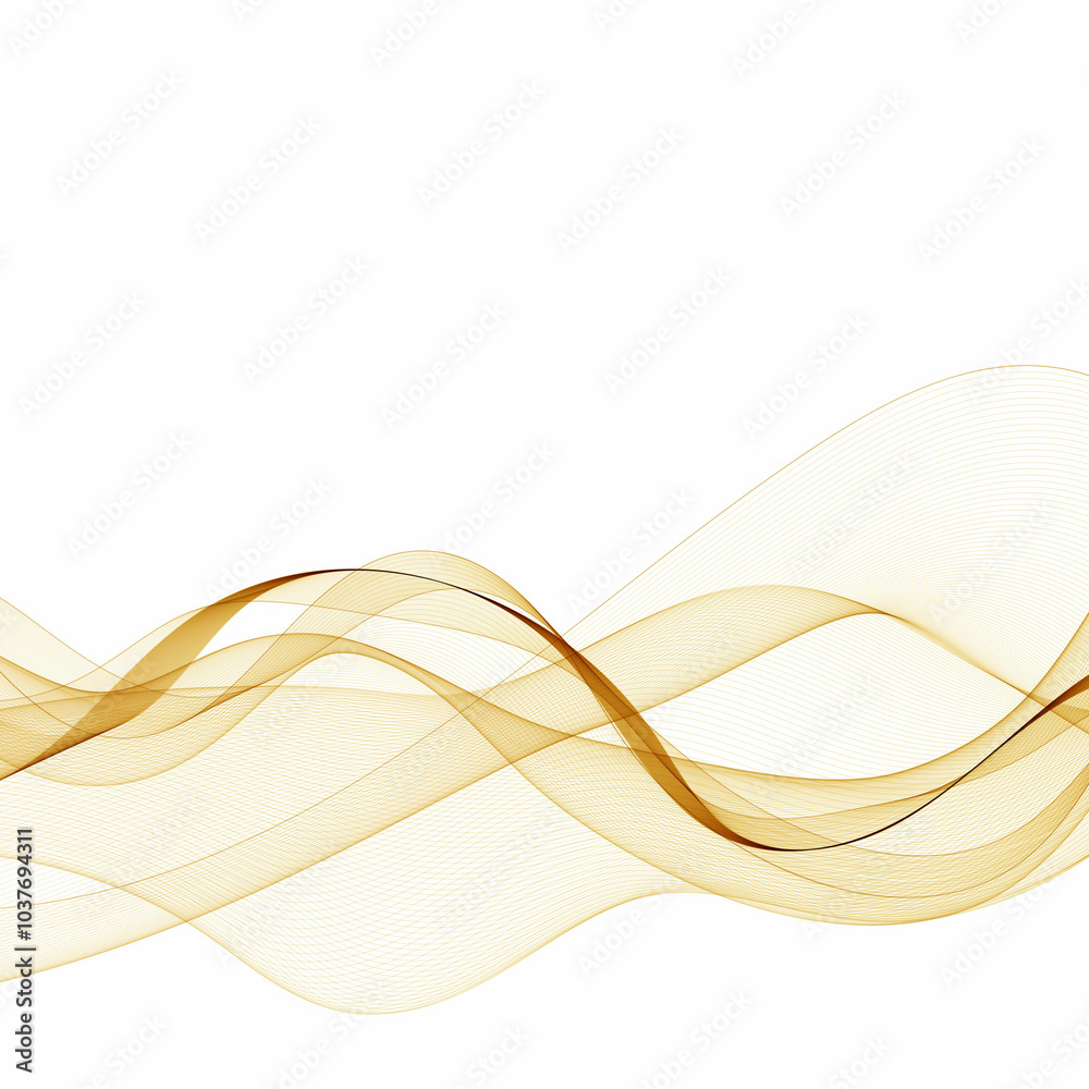 Wall mural vector abstract color wave design element. brown wavy line. eps 10