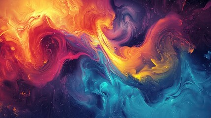 Fototapeta premium Creative Abstract Background Featuring Colorful Swirls and Fluid Shapes, Perfect for Artistic Projects