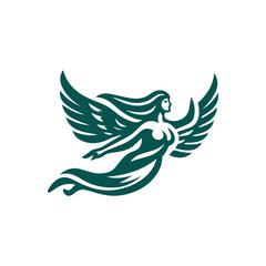 Flying goddess logo