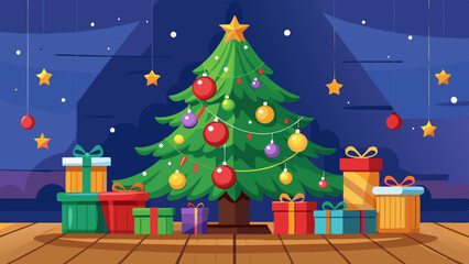 christmas tree with gifts