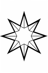 Fototapeta premium Coloring book illustration of a simple star shape with six points on a white background
