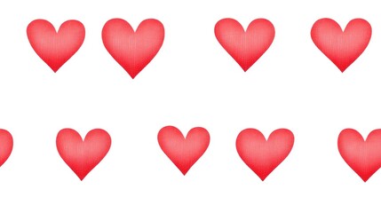 Seamless pattern featuring a red heart on a white background