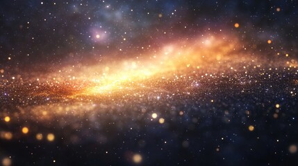 Fototapeta premium Abstract background featuring celestial stars in a 3D cartoon rendering showcasing a blurred depiction of the Milky Way at night highlighting its natural beauty during the season