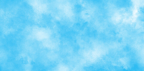 The sky blue texture clouds, blue watercolor paper texture background, Soft and cloudy blue sky Watercolor background texture, cloudy and soft sky blue blurred and grainy Blue powder explosion.