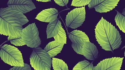 Seamless pattern featuring rose leaves