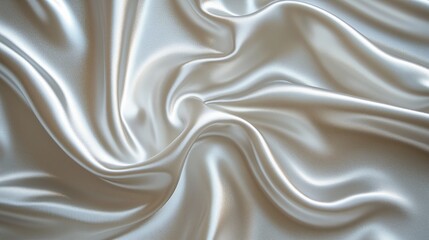 Obraz premium Luxurious white silk fabric with soft folds and smooth texture, reflecting light gently to create a glossy and elegant visual effect.