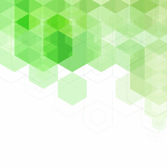 Geometric shapes background. Colorful mosaic pattern. Green hexagons. Eps 10