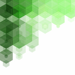 Abstract green hexagons. Background for presentation. template for advertising. polygonal style. Eps 10
