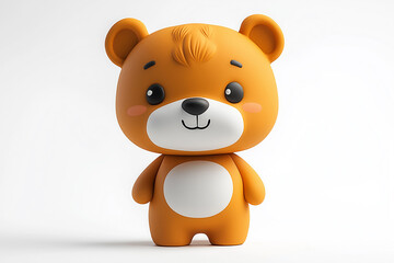 Fototapeta premium Plasticine bear on white background