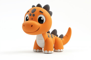 Naklejka premium Plasticine dinosaur isolated on white background