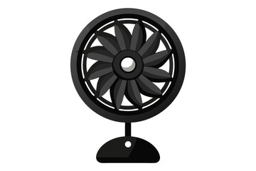 Obraz premium Black portable mini fan isolated on a white background