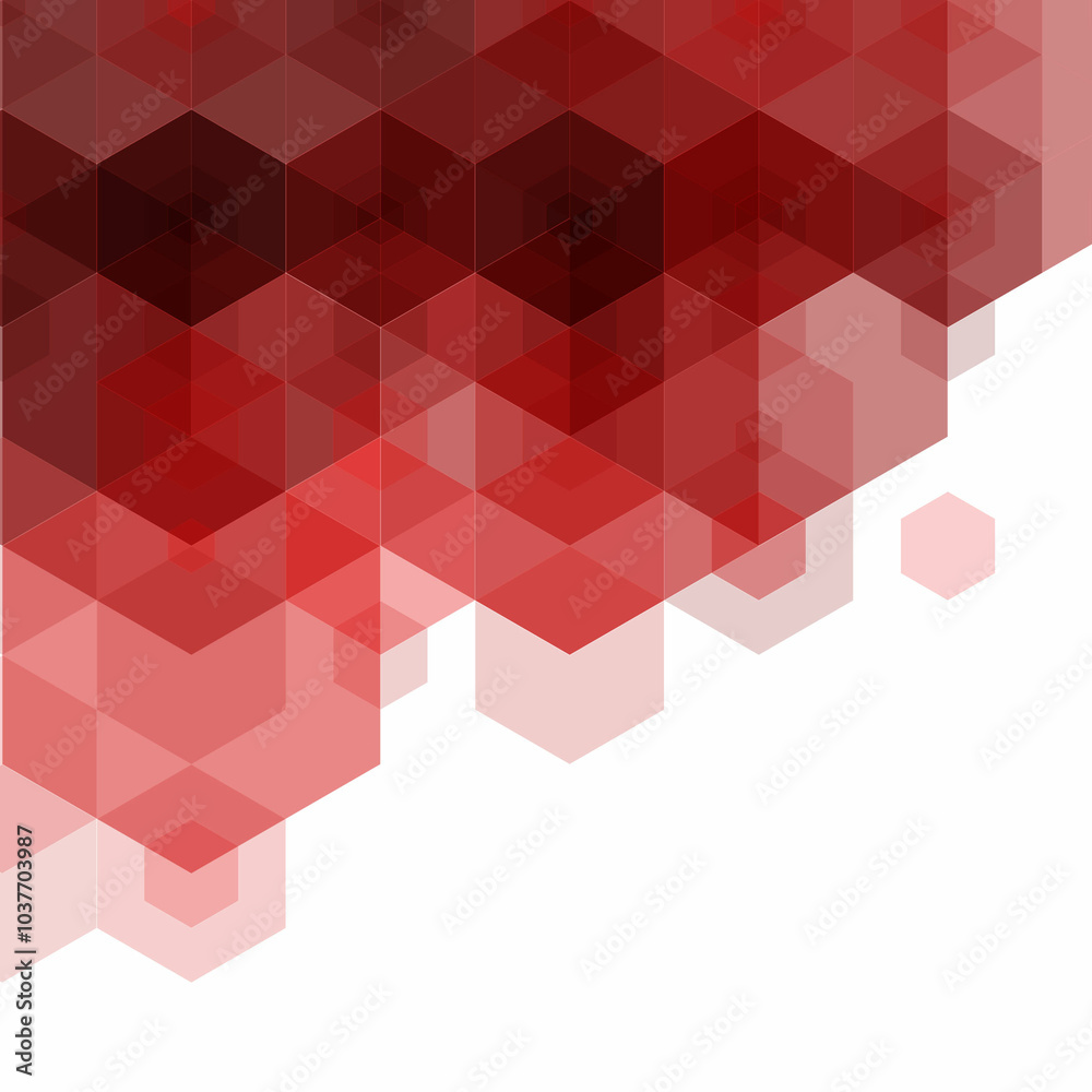 Poster red hexagon background. geometric design. presentation template. eps 10