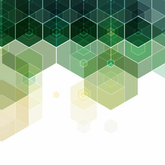 Abstract vector green geometric background. hexagons. Eps 10
