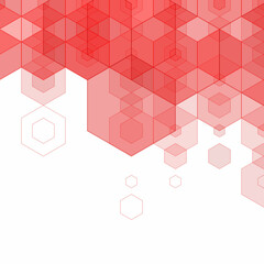 Hexagon red background. Presentation template. Eps 10