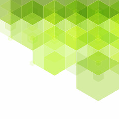 Hex texture. Green hexagon pattern, abstract chemistry and biotech technology science vector hexagonal modern paper cut geometry background. Eps 10