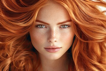 Obraz premium beautiful, shiny, and healthy red orange hair