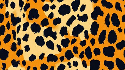 Fototapeta premium Leopard seamless pattern featuring hand drawn cheetah skin texture Contemporary animal design for endless backgrounds suitable for fabric and wrapping paper Evokes a safari mood