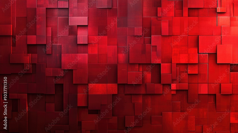 Poster Abstract pixel texture featuring a red background ideal for use as a blank canvas or artistic design element