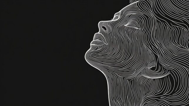 Line art design promoting awareness and support for mental health suitable for commemorating suicide prevention initiatives