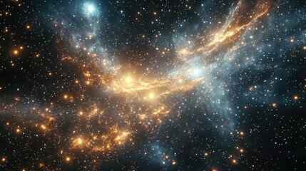 Obraz premium Cartoon rendering in 3D of a star cluster and galaxy