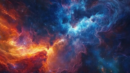 Fototapeta premium Colorful space design background texture featuring a creative cosmos surface art in a 3D cartoon rendering with abstract wallpaper of a dark blue galaxy in motion