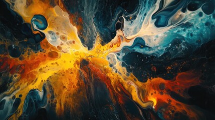Obraz premium Abstract pattern created with liquid oil paint