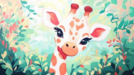Obraz premium Portrait of a Giraffe in a Natural Setting