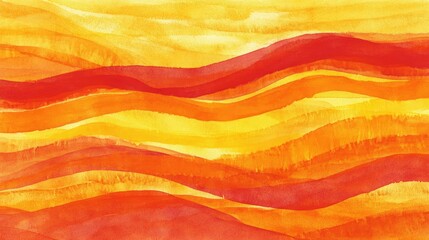 Hand drawn textured artwork featuring vibrant fire colored watercolor patterns Earthy curry hued stripes creating a unique wallpaper design Warm yellow sun inspired sketches with emotional depth B
