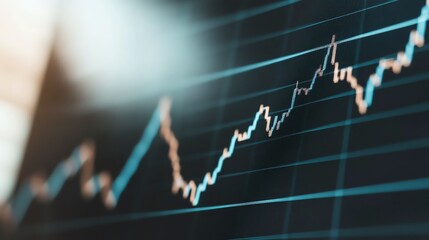 Close-up of a finance chart showcasing an upward trend, representing market growth and investment opportunities.