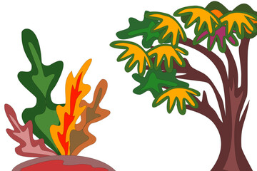 abstract color background with tree and leaf 