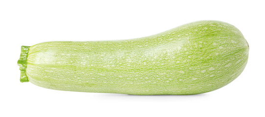 One fresh ripe zucchini isolated on white