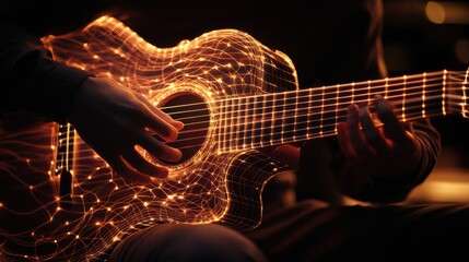 Fototapeta premium Intricate Sound Visualization of Classical Guitar