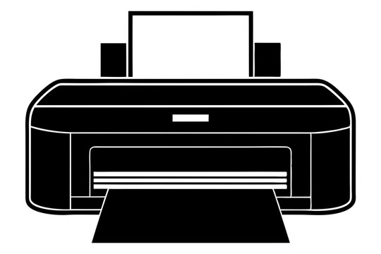 recommend clip art: Digital printer silhouette vector isolated white background