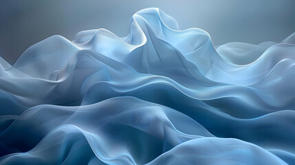 Obraz premium Abstract Blue Fabric Waves 3D Illustration
