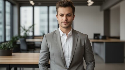 Fototapeta premium studio portrait of a architect with a confident smile background
