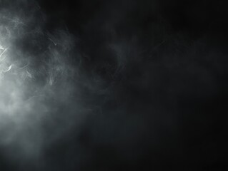 Fototapeta premium Dark misty black background with faint fog details at the edges