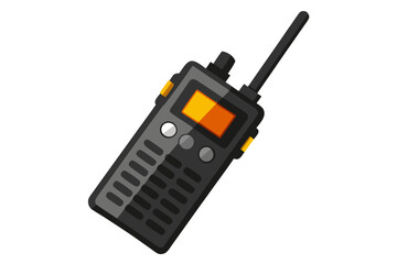 Fototapeta premium Black portable radio ht or walkie talkie in a white background