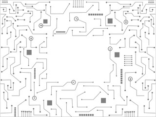 Geometric background and high tech circuit board connection system