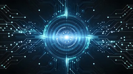 Obraz premium A Technologically Advanced Digital Interface Predominates the Cosmic Universe