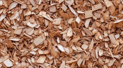 Heap of shredded wood chips