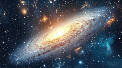 Fototapeta premium 3D cartoon illustration depicting stars in a galaxy within open space