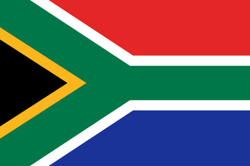 Flag of South Africa. An illustration of the South Africa flag. A rectangular flag. Standard size flag icon.