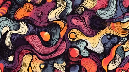 Hand drawn abstract doodle background in a flat design style