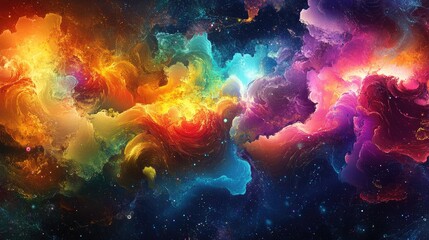 Obraz premium Vibrant and colorful fantasy themed backdrop