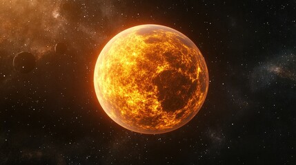 Obraz premium High resolution 3D cartoon rendering of a planet in the solar system