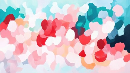 Color Palette on Blue Background Abstract Art