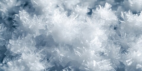 Fototapeta premium Texture of snow crystals in winter season, Winter snow crystal texture